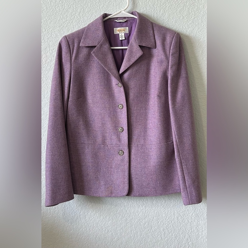 Talbots Petites 6P Made in Italy Lavender Wool Blend Blazer Jacket